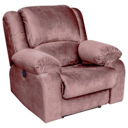 Poltrona do Papai Reclinável Elétrica com Massagem e USB Magnum Veludo Rosê - Gran Belo - 9