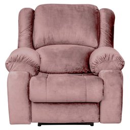 Poltrona do Papai Reclinável Elétrica com Massagem e USB Magnum Veludo Rosê - Gran Belo - 1