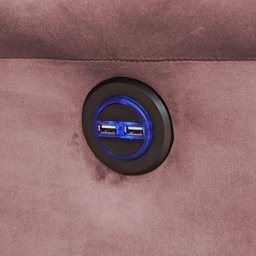 Poltrona do Papai Reclinável Elétrica com Massagem e USB Magnum Veludo Rosê - Gran Belo - 12