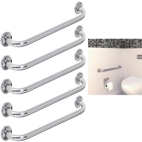 Alça Barra De Apoio 60cm Kit 5 Uni Acessibilidade Criança Idoso Gestante Banheiro Corrimao Mundo LGB