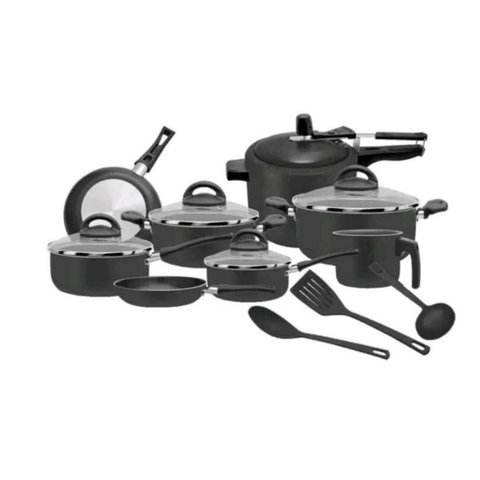 Conjunto de Panelas 11 Peças Preto com Panela de Pressão