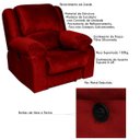 Ver imagem 2 de Poltrona do Papai Reclinável Elétrica Magnum Veludo Vermelho - Gran Belo