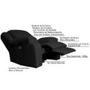 Ver imagem 2 de Poltrona do Papai Reclinável Manual Magnum Couro (PU) Preto - Gran Belo