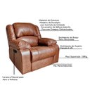 Ver imagem 2 de Poltrona do Papai Reclinável Manual Magnum Couro (pu) Marrom - Gran Belo