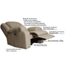 Ver imagem 2 de Poltrona do Papai Reclinável Manual Magnum Couro (PU) Bege - Gran Belo