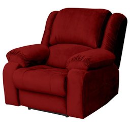Poltrona do Papai Reclinável Manual Magnum Veludo Vermelho - Gran Belo - 9