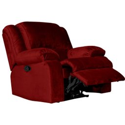 Poltrona do Papai Reclinável Manual Magnum Veludo Vermelho - Gran Belo - 11