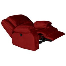 Poltrona do Papai Reclinável Manual Magnum Veludo Vermelho - Gran Belo - 7