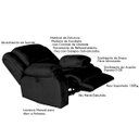 Ver imagem 2 de Poltrona do Papai Reclinável Manual Magnum Veludo Preto - Gran Belo