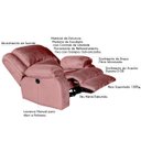 Ver imagem 2 de Poltrona do Papai Reclinável Manual Magnum Veludo Rosê - Gran Belo