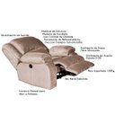 Ver imagem 2 de Poltrona do Papai Reclinável Manual Magnum Veludo Creme - Gran Belo