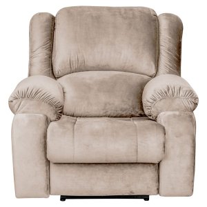 Poltrona do Papai Reclinável Manual Magnum Veludo Creme - Gran Belo