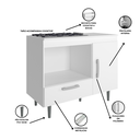 Ver imagem 2 de Balcão para Cooktop Alecrim 4 Bocas 105cm 1 Porta 1 Gaveta com Nicho P/ Forno ou Microondas - Branco