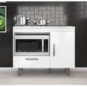 Ver imagem 1 de Balcão para Cooktop Alecrim 4 Bocas 105cm 1 Porta 1 Gaveta com Nicho P/ Forno ou Microondas - Branco