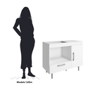 Ver imagem 3 de Balcão para Cooktop Alecrim 4 Bocas 105cm 1 Porta 1 Gaveta com Nicho P/ Forno ou Microondas - Branco