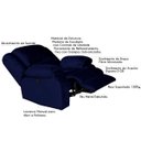 Ver imagem 2 de Poltrona do Papai Reclinável Manual Magnum Veludo Azul Marinho - Gran Belo