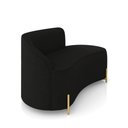 Ver imagem 6 de Sofá 2 Lugares Orgânico 140cm Pé Dourado Morgan Suede Preto D03 - D’Rossi