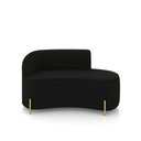 Ver imagem 5 de Sofá 2 Lugares Orgânico 140cm Pé Dourado Morgan Suede Preto D03 - D’Rossi