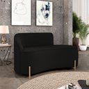 Ver imagem 2 de Sofá 2 Lugares Orgânico 140cm Pé Dourado Morgan Suede Preto D03 - D’Rossi