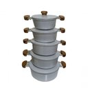 Ver imagem 1 de Jogo de Panelas Alumínio Batido Fundido Branca Craqueada