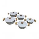 Ver imagem 2 de Jogo de Panelas Alumínio Batido Fundido Branca Craqueada