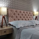 Ver imagem 2 de Cabeceira Estofada King Capitonê Suede Liso Mascavo 195 X 60 cm RBL