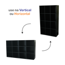 Ver imagem 2 de Estante Livreiro Colmeia Organizador Multiuso com 12 Nichos - Cor Preto - Cód. 312