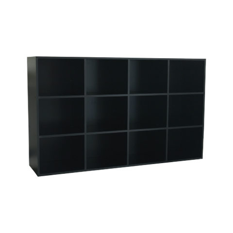 Estante Livreiro Colmeia Organizador Multiuso com 12 Nichos - Cor Preto - Cód. 312