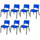 Ver imagem 1 de Cadeira Iso Base Preto Escola, Escritório Azul Kit 7 Un