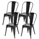 Ver imagem 1 de Conjunto 4 Cadeiras Tolix Iron Preto Fosco Restaurante Churrasco