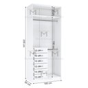 Ver imagem 4 de MÓDULO CLOSET COM 6 GAV. E CABIDEIRO DUPLO M406.B (A235XL100XP50) MUNDI MOVEIS
