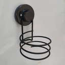 Ver imagem 2 de Suporte Porta Secador de Cabelo de Parede Ventosa Banheiro:preto Fosco