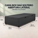 Ver imagem 2 de Base Box Baú Solteiro Lateral Suede 0,88x1,88