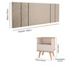 Kit Cabeceira Suspensa Parede Cama Casal Box 1,40 Bege e 2 Mesinhas Quarto Nicho e Gaveta – Off - 7