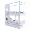 Ver imagem 3 de Beliche Casinha 2 Janelas 2 Gavetas Madeira Branco