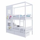 Ver imagem 3 de Beliche Casinha 2 Janelas 2 Gavetas Madeira Branco