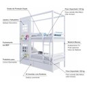 Ver imagem 5 de Beliche Casinha 2 Janelas 2 Gavetas Madeira Branco