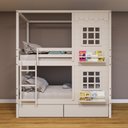 Ver imagem 1 de Beliche Casinha 2 Janelas 2 Gavetas Madeira Branco