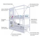 Ver imagem 5 de Beliche Casinha 2 Janelas 2 Gavetas Madeira Branco