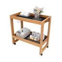 Ver imagem 7 de Carrinho Banheiro Organizador Multiuso com Rodinhas 2 Prateleira Preto Movelove