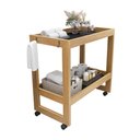 Ver imagem 1 de Carrinho Banheiro Organizador Multiuso com Rodinhas 2 Prateleira Preto Movelove