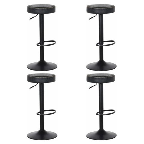 Kit 4 Banquetas Alta Para Bar Balcão Bancada Pub Bistrô Cozinha Americana Giratória Viena Preta