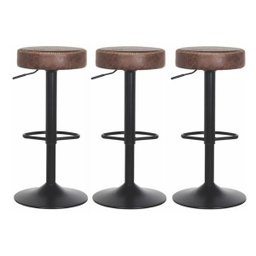 Kit 3 Banquetas Altas para Balcão Bar Viena Marrom Vintage - 1