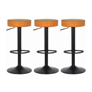 Kit 3 Banquetas Viena Alta Para Bar Balcão Bancada Pub Bistrô Cozinha Americana Giratória