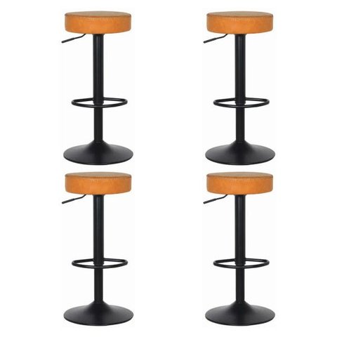 Kit 4 Banquetas Viena Alta Para Bar Balcão Bancada Pub Bistrô Cozinha Americana Giratória