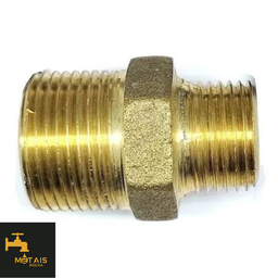 Kit com 10 Redução Niple 1/2 X 3/4 Latão União para Instalação de Gás - 2