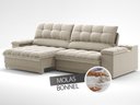 Ver imagem 6 de Sofá com Porta Copos e Carregador Usb Ret Rec Luke 2,10m Veludocristal Areia - Netsofas
