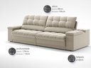 Ver imagem 3 de Sofá com Porta Copos e Carregador Usb Ret Rec Luke 2,10m Veludocristal Areia - Netsofas