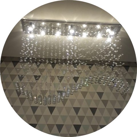 Lustre de Teto para Sala de Jantar/estar,base Inox 1mx20cm