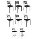 Ver imagem 1 de Kit 6 Cadeiras E 2 Banquetas Luiza Gourmet-assento Preto